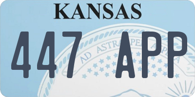 KS license plate 447APP