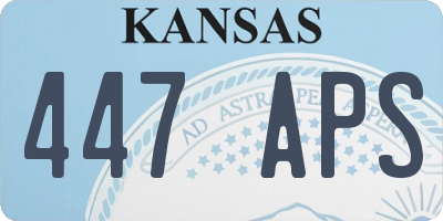 KS license plate 447APS