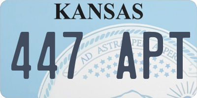KS license plate 447APT