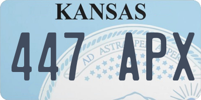 KS license plate 447APX