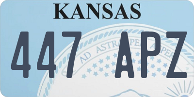 KS license plate 447APZ