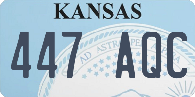 KS license plate 447AQC