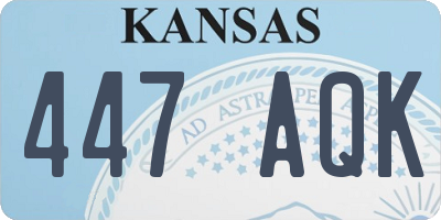 KS license plate 447AQK