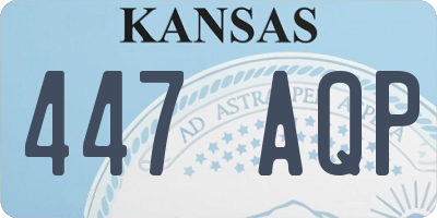 KS license plate 447AQP