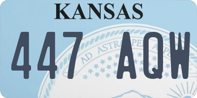 KS license plate 447AQW