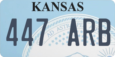 KS license plate 447ARB