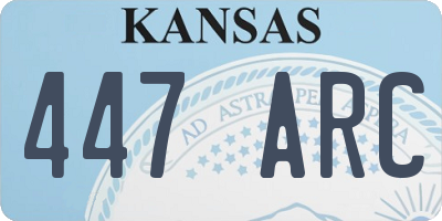 KS license plate 447ARC