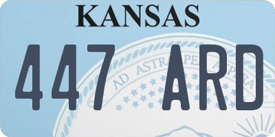 KS license plate 447ARD