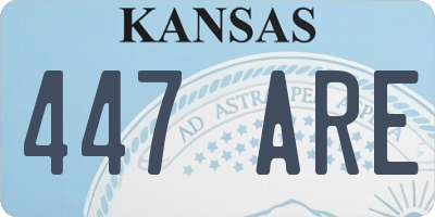 KS license plate 447ARE