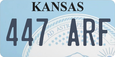 KS license plate 447ARF