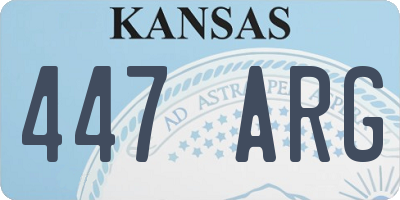 KS license plate 447ARG