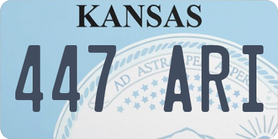KS license plate 447ARI