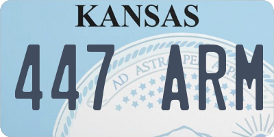 KS license plate 447ARM