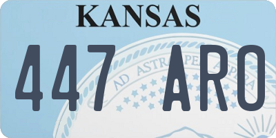 KS license plate 447ARO