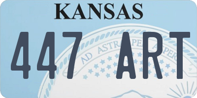KS license plate 447ART