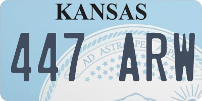 KS license plate 447ARW