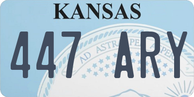 KS license plate 447ARY