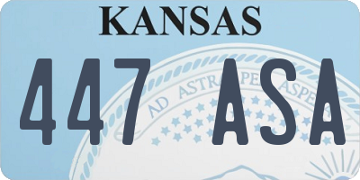 KS license plate 447ASA