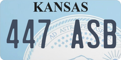 KS license plate 447ASB