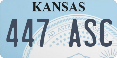 KS license plate 447ASC