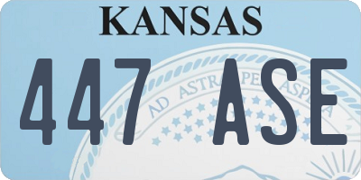 KS license plate 447ASE