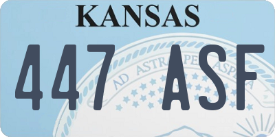 KS license plate 447ASF