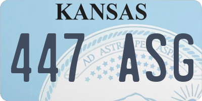 KS license plate 447ASG