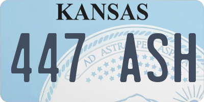 KS license plate 447ASH