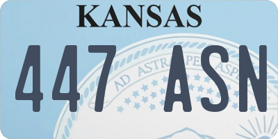 KS license plate 447ASN