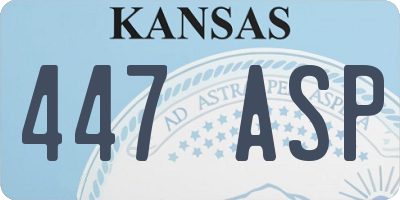 KS license plate 447ASP