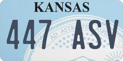 KS license plate 447ASV