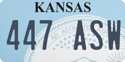 KS license plate 447ASW