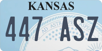 KS license plate 447ASZ