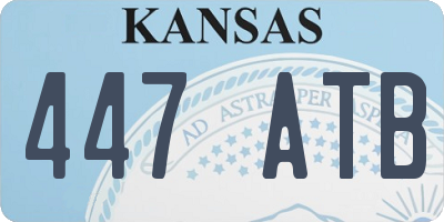 KS license plate 447ATB