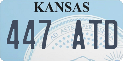 KS license plate 447ATD
