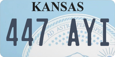 KS license plate 447AYI