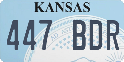 KS license plate 447BDR