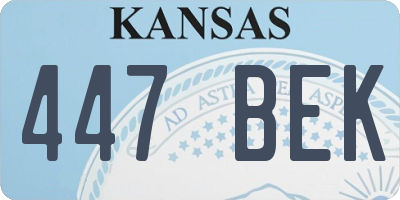 KS license plate 447BEK