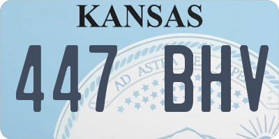 KS license plate 447BHV