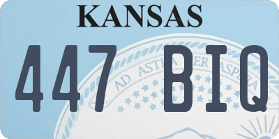 KS license plate 447BIQ