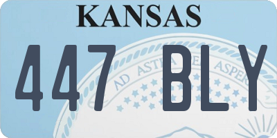 KS license plate 447BLY