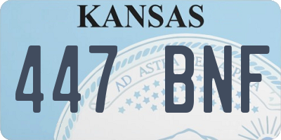 KS license plate 447BNF