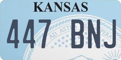 KS license plate 447BNJ
