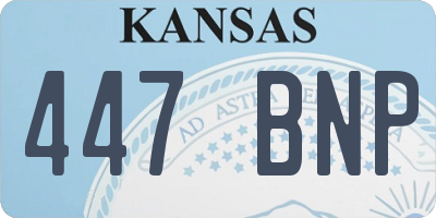 KS license plate 447BNP