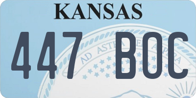 KS license plate 447BOC