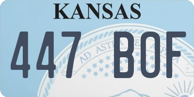 KS license plate 447BOF