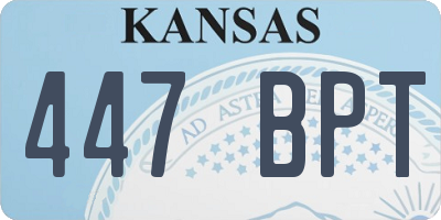 KS license plate 447BPT