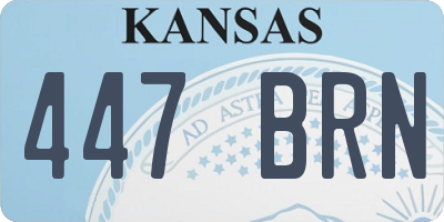KS license plate 447BRN