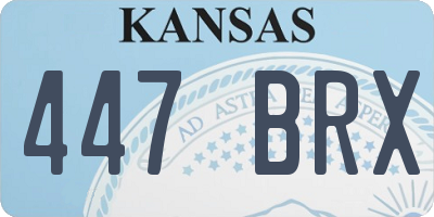 KS license plate 447BRX