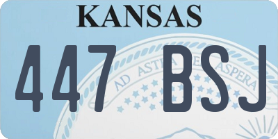 KS license plate 447BSJ
